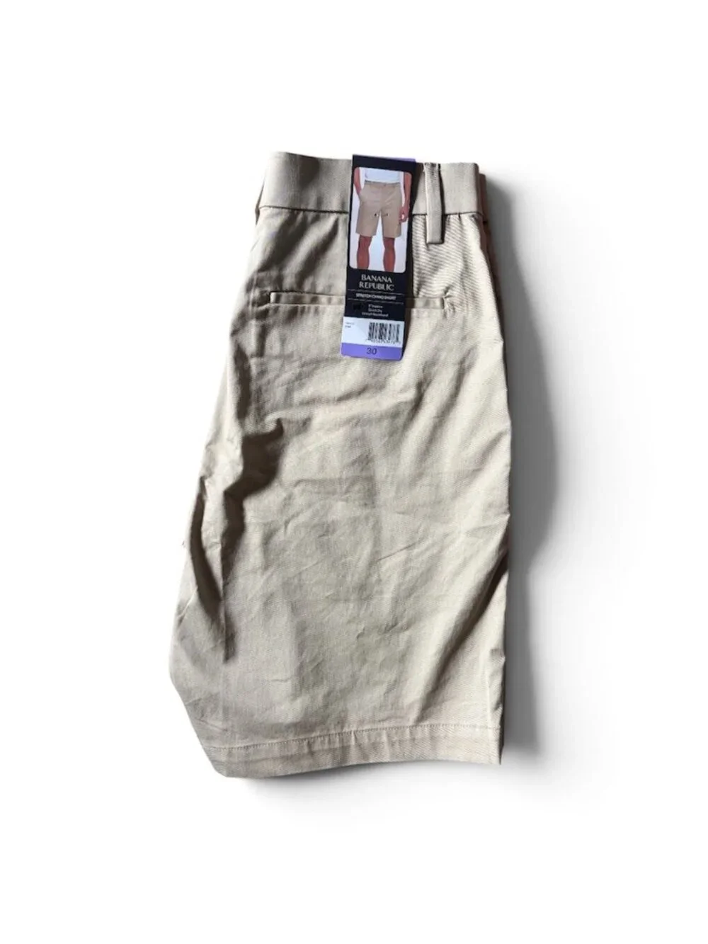 Men's Stretch Chino Short, Banana Republic, 30, Khaki, NWT